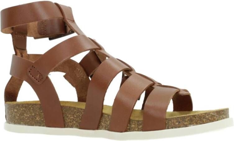 Kickers Gesp Platte Sandalen Brown Dames