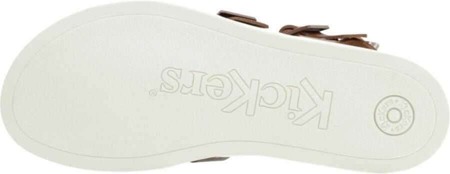 Kickers Gesp Platte Sandalen Brown Dames