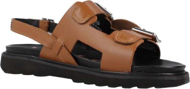 Kickers Gesp Platte Sandalen Brown Dames