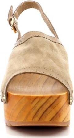 Kickers Houten Sleehak Sandalen