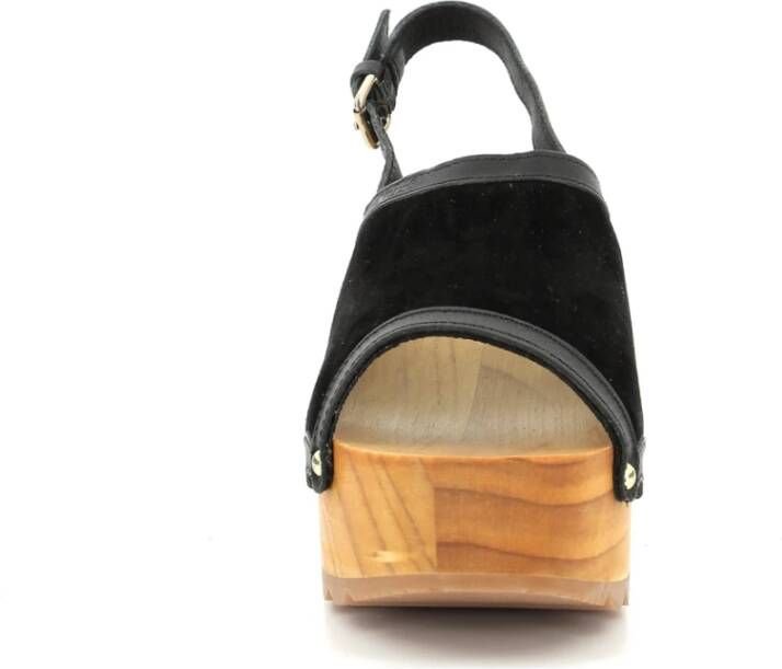 Kickers Kick Wedges Wood Black Dames
