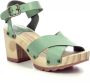 Kickers Comfort Leren Sandalen Kick Wise Green Dames - Thumbnail 2