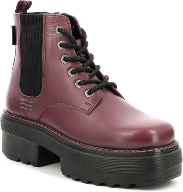 Kickers Lace-up Boots Rood Dames