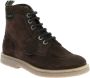Kickers Legendarische Veterschoenen van Leer Brown Dames - Thumbnail 3