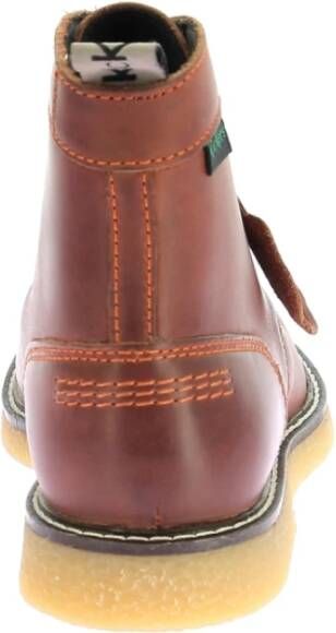 Kickers Legendarische Veterschoenen van Leer Red Dames