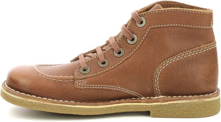 Kickers Legendiknew Veterschoenen van Leer Brown Dames