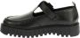 Kickers Stijlvolle Famack Leren Gesp Schoenen Black Dames - Thumbnail 5