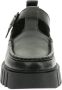 Kickers Stijlvolle Famack Leren Gesp Schoenen Black Dames - Thumbnail 6