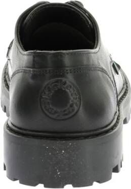 Kickers Stijlvolle Leren Derby Schoenen Black Dames