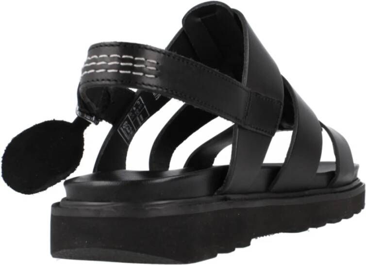 Kickers Stijlvolle Platte Sandalen voor Vrouwen Black Dames