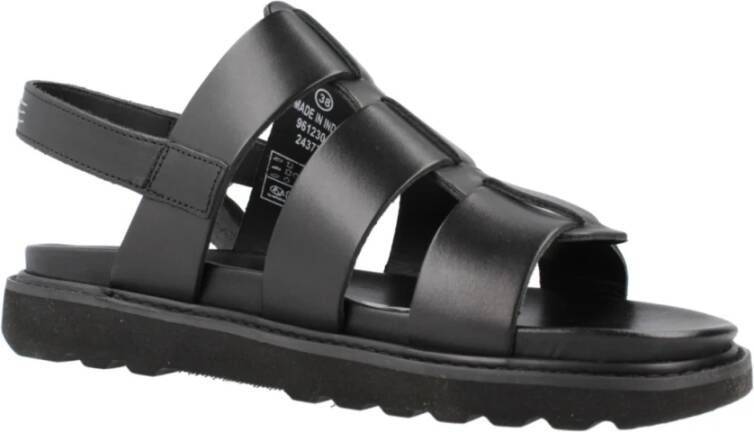 Kickers Stijlvolle Platte Sandalen voor Vrouwen Black Dames