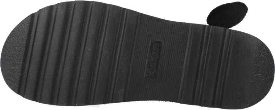 Kickers Stijlvolle Platte Sandalen voor Vrouwen Black Dames