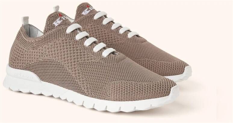 Kiton Grijze Gebreide Sneakers met Witte Zool Brown Dames