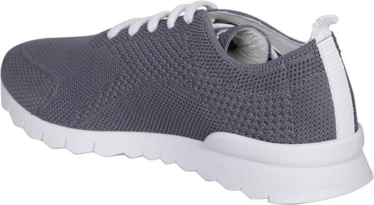 Kiton Grijze Sneakers Klassieke Ronde Neus Vetersluiting