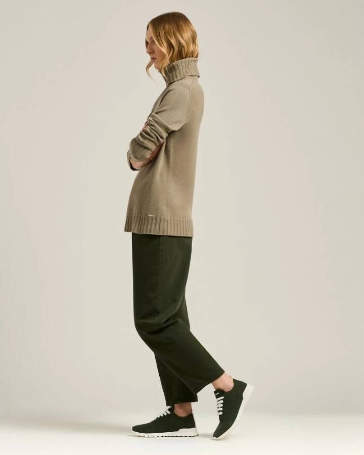 Kiton Groene Cashmere Gebreide Sneakers