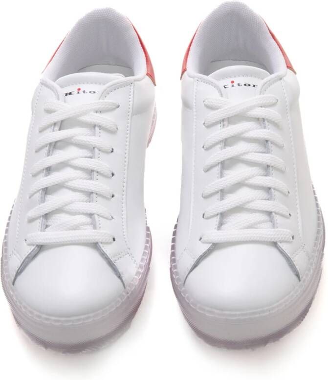 Kiton Leren Sneakers met Contrastdetails