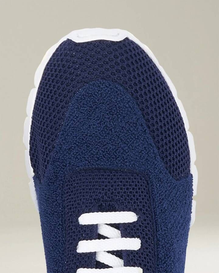 Kiton Navy Blue Knit Sneakers