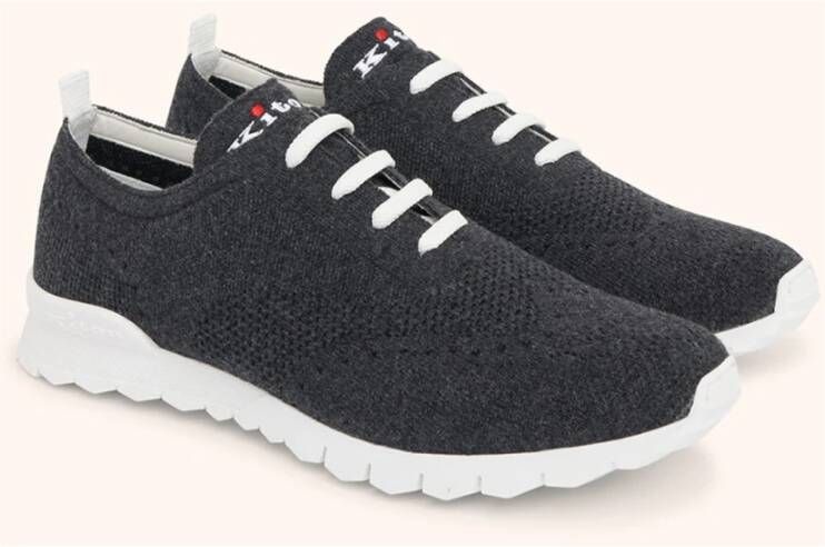 Kiton Cashmere Tricot Sneakers Grijs Heren