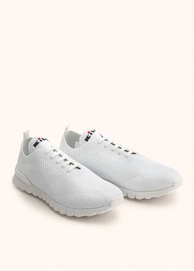 Kiton Katoenen Schoenen Witte Gebreide Sneakers Wit Heren