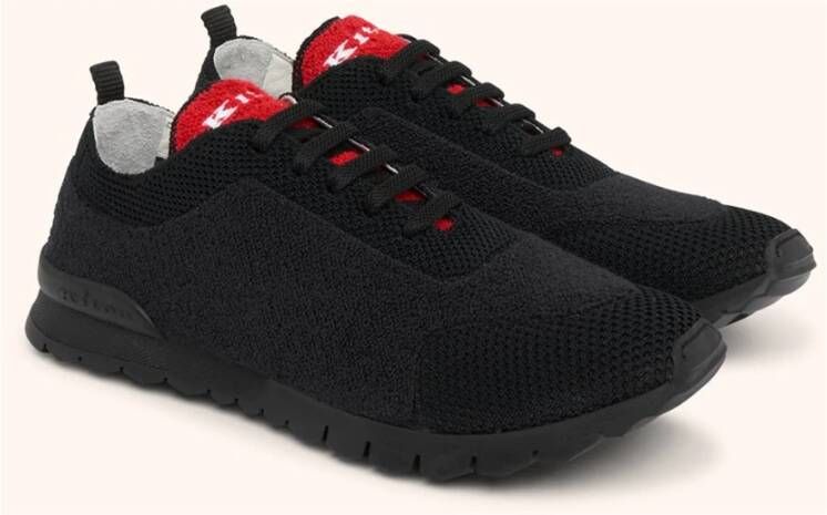 Kiton Zwarte Gebreide Sneakers Zwart Heren