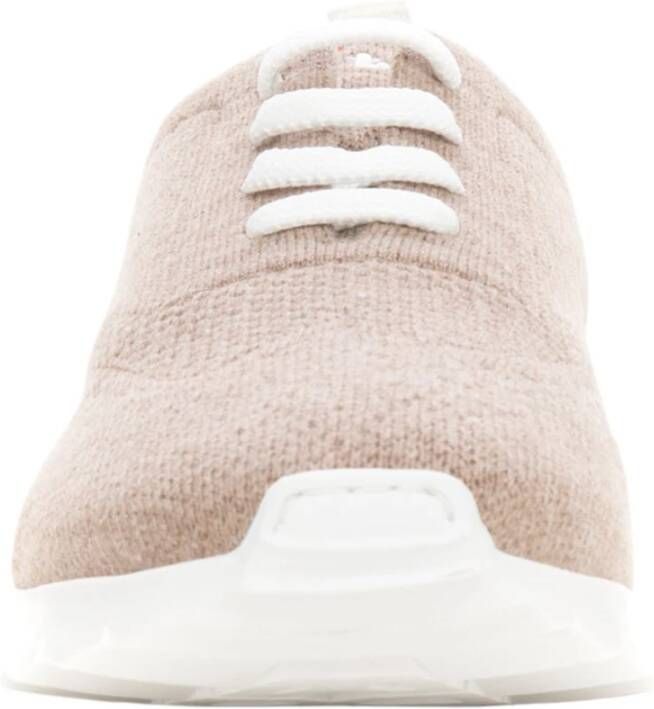 Kiton Sportschoenen Sneaker Vetersluiting Antislipzool Verwijderbare Binnenzool Beige Heren