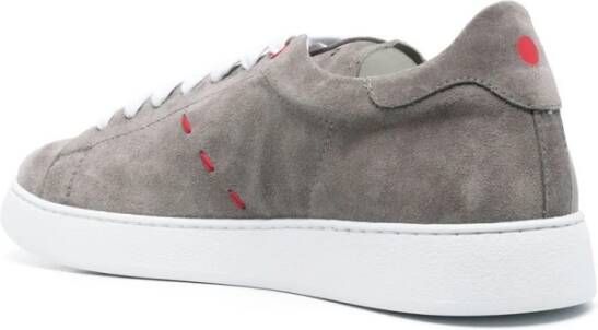 Kiton Grijze lage sneakers met contrasterende stiksels Grijs Heren