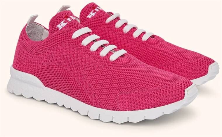Kiton Fuchsia FIT Sneakers Naadloos Gebreid Bovenwerk Roze Dames