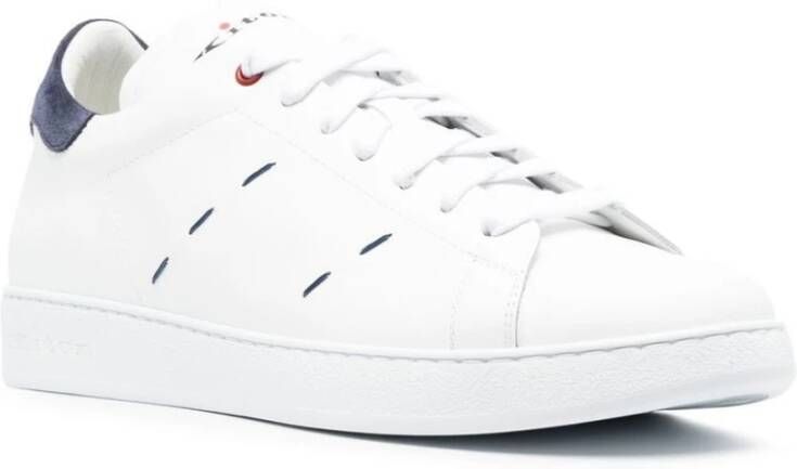 Kiton Lage Sneakers met Contraststiksels Wit Heren
