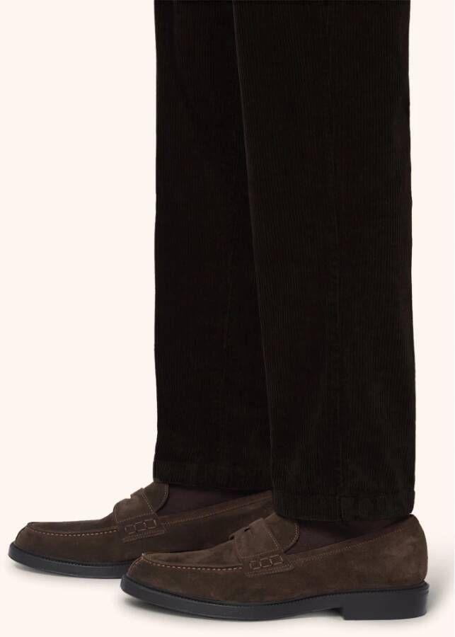 Kiton Elegante suède loafer Brown Heren