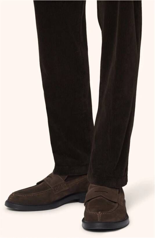 Kiton Elegante suède loafer Brown Heren