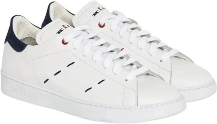 Kiton Witte Leren Lage Top Sneakers White Heren