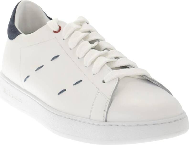 Kiton Witte Leren Sneakers met Dooszool White Heren