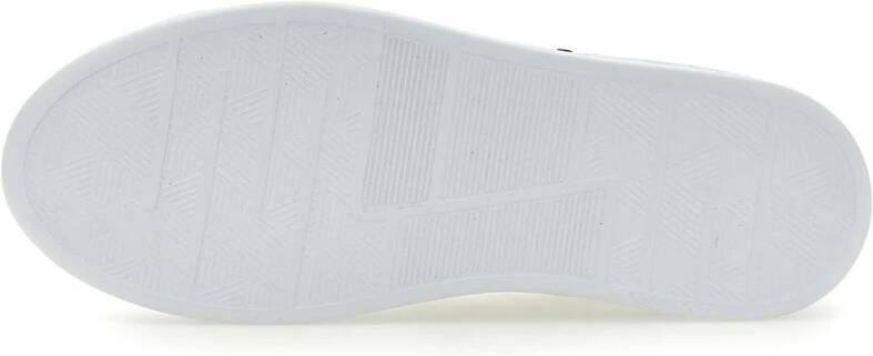 Kiton Witte Leren Sneakers met Rode Stiksels White Heren