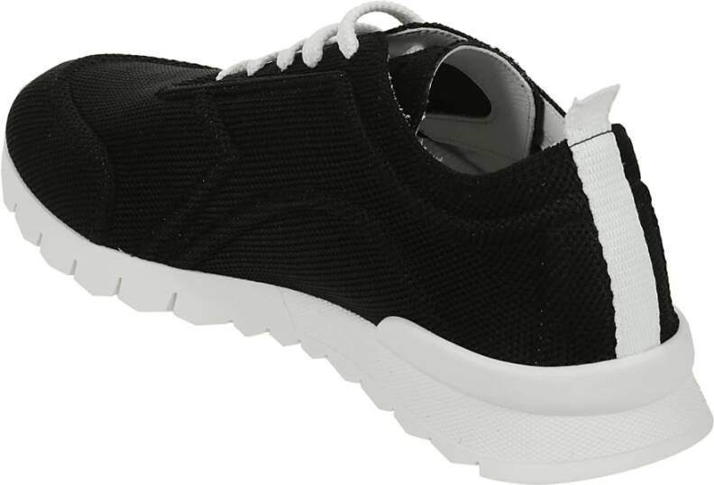 Kiton Zwarte Sneakers met Witte Details Black Heren