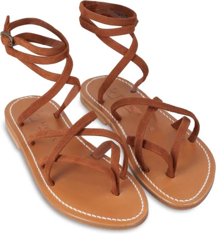 K.jacques Amaretto Leren Sandalen
