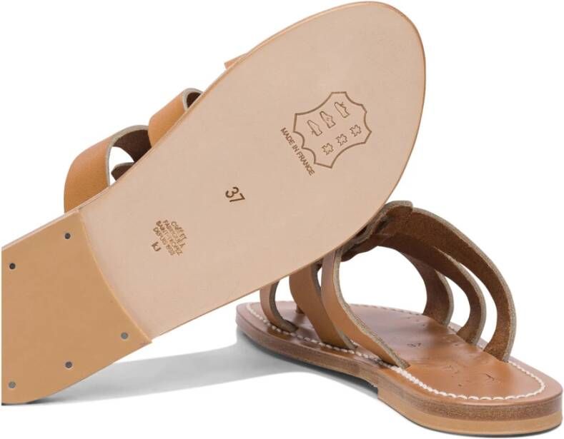 K.jacques Beige Leren Sandalen Stijlvol Ontwerp