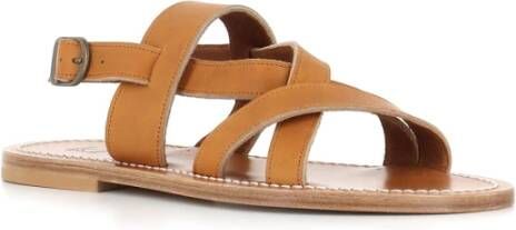 K.jacques Bruin lederen kruisband sandalen Brown Heren