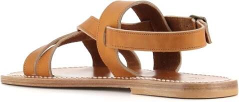 K.jacques Bruin lederen kruisband sandalen Brown Heren