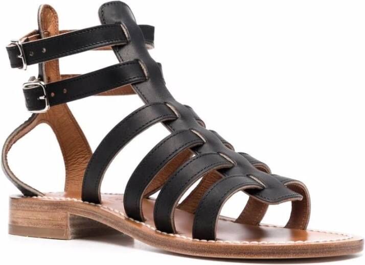 K.jacques Flat Sandals Zwart Dames