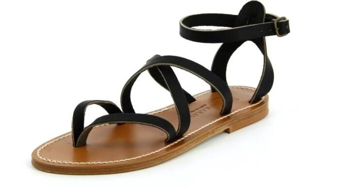K.jacques Flat Sandals Zwart Dames