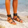 K.jacques Flat Sandals Zwart Dames - Thumbnail 4