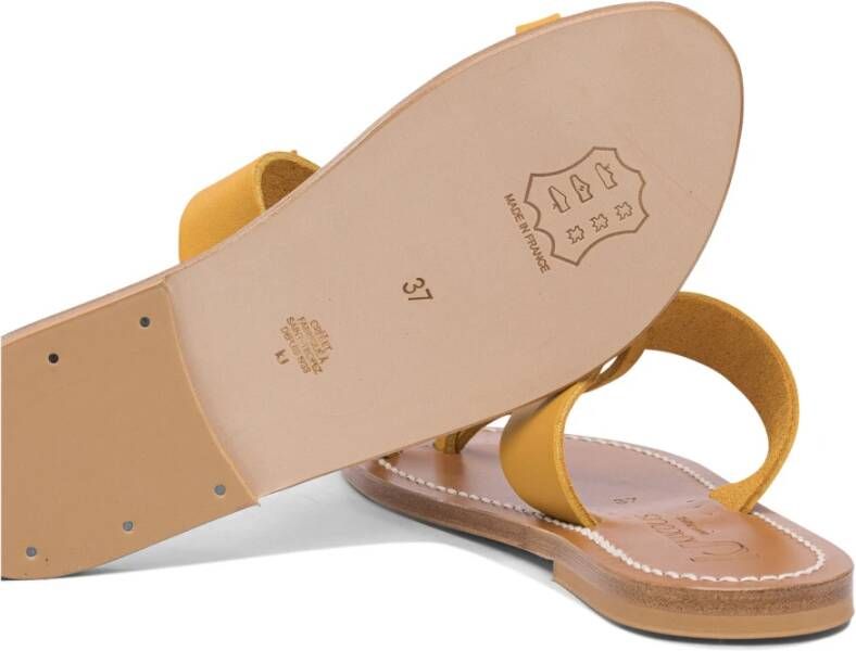 K.jacques Gele leren sandalen voor vrouwen