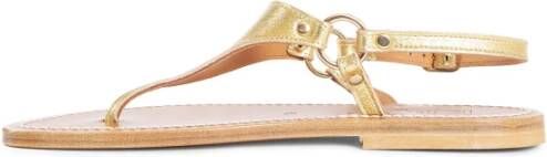 K.jacques Gouden Leren Sandaal met Metalen Afwerking