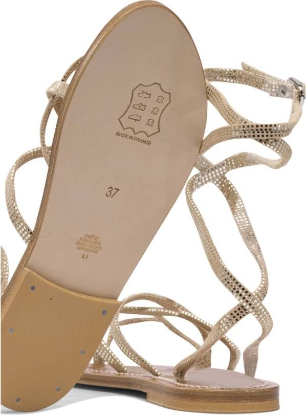 K.jacques Gouden Leren Sandalen voor Vrouwen