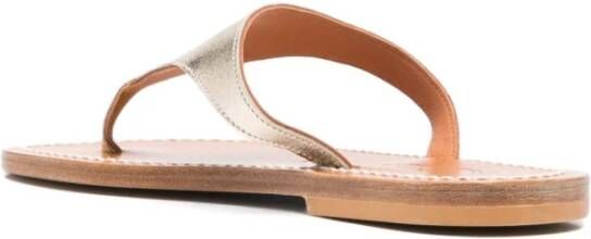 K.jacques Gouden sandalen met teenslipperband