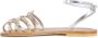 K.jacques Zilver Metallic Leren Blokhak Sandalen - Thumbnail 2