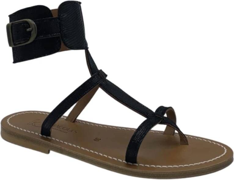 K.jacques Zwarte Gesp Sandalen Black Dames