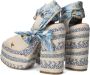 Kurt Geiger London Chelsea Scarf Platform Sandalen Dames Blauw - Thumbnail 10