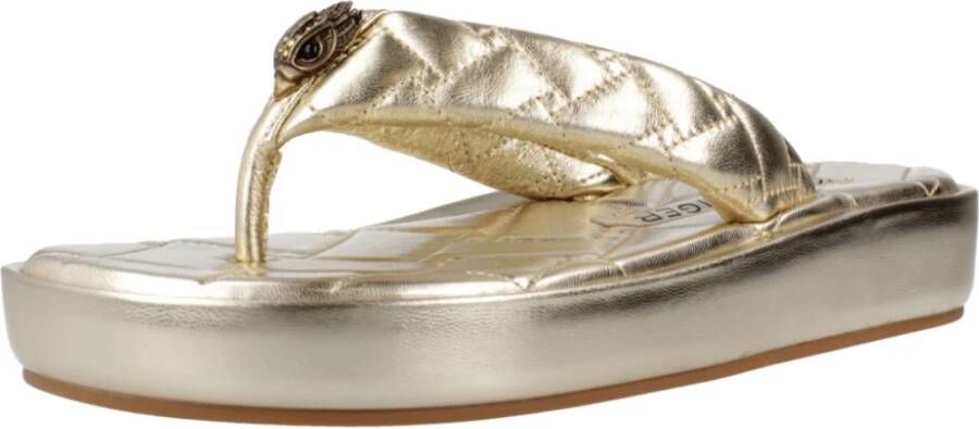 Kurt Geiger Stijlvolle Puff Flip Flops Yellow Dames