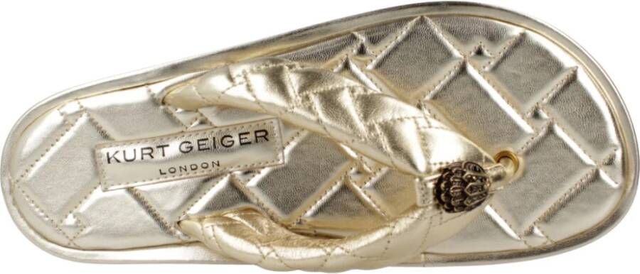 Kurt Geiger Stijlvolle Puff Flip Flops Yellow Dames